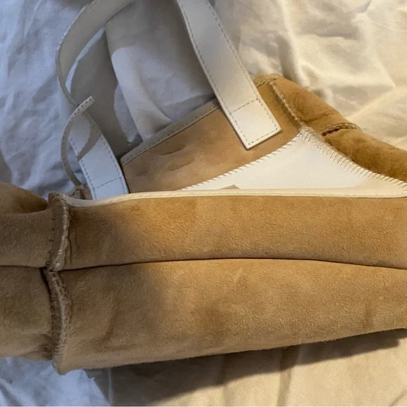 UGG Tan and Cream/White Women's Shearling-Sheepskin Mini Bag - Picture 15 of 16